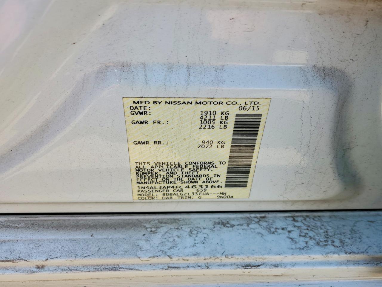 2015 NISSAN ALTIMA 2.5 S photo 23