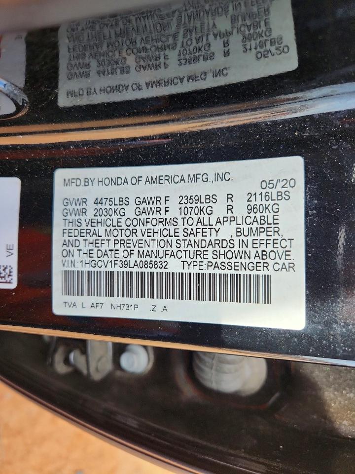 2020 HONDA ACCORD SPORT photo 23