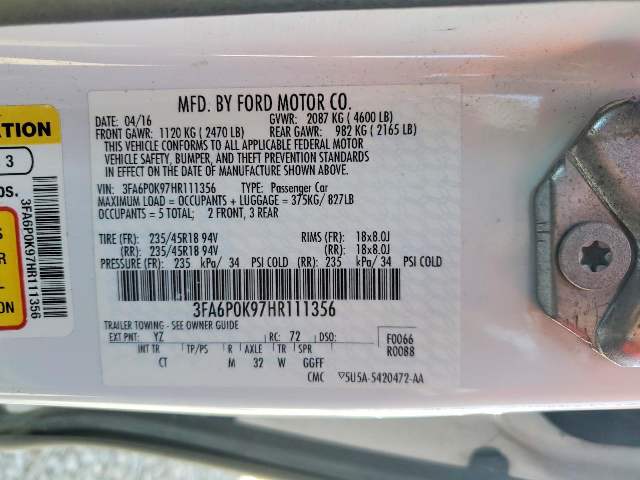 2017 FORD FUSION TITANIUM photo 23