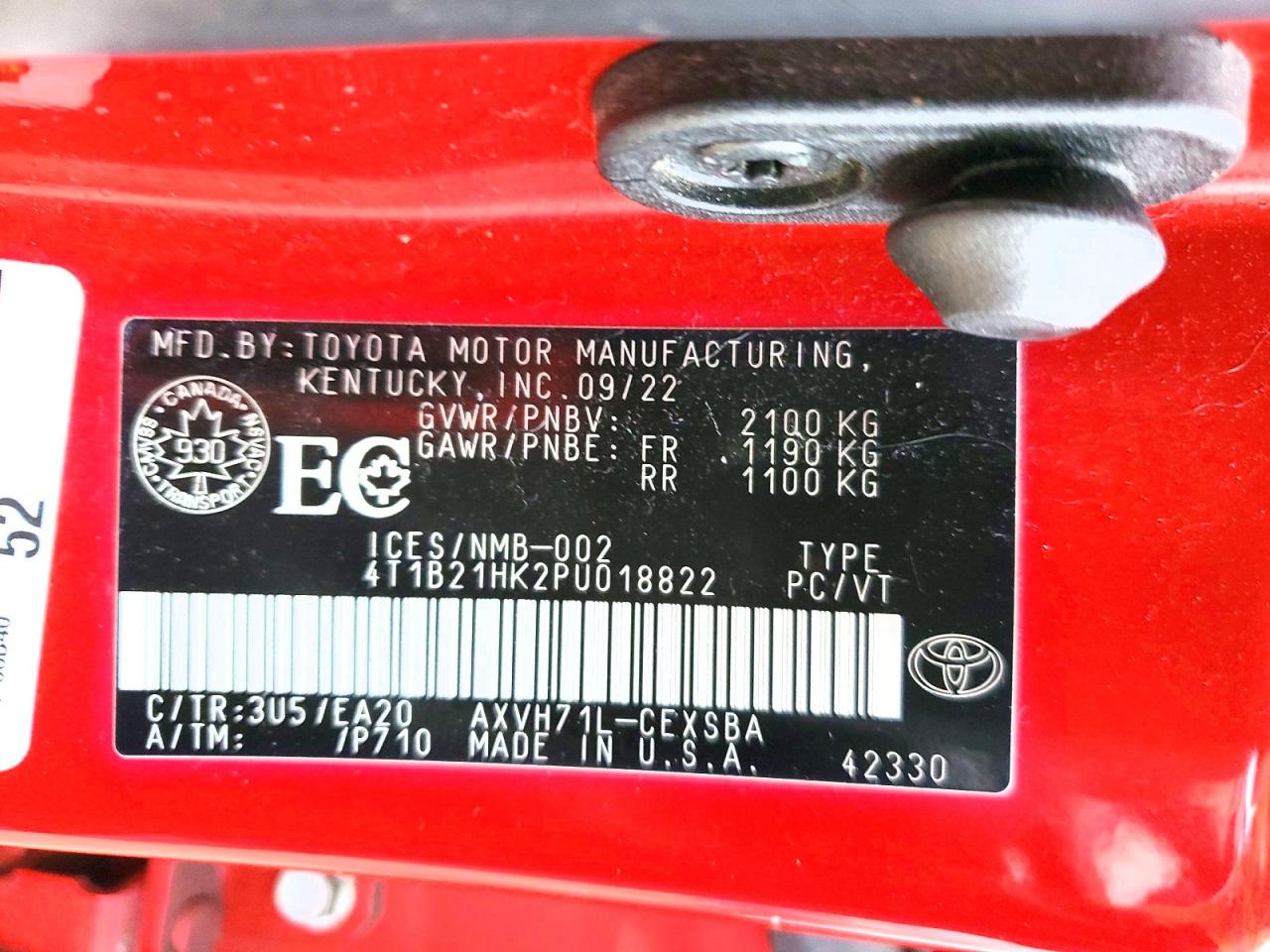 2023 TOYOTA CAMRY XLE photo 13