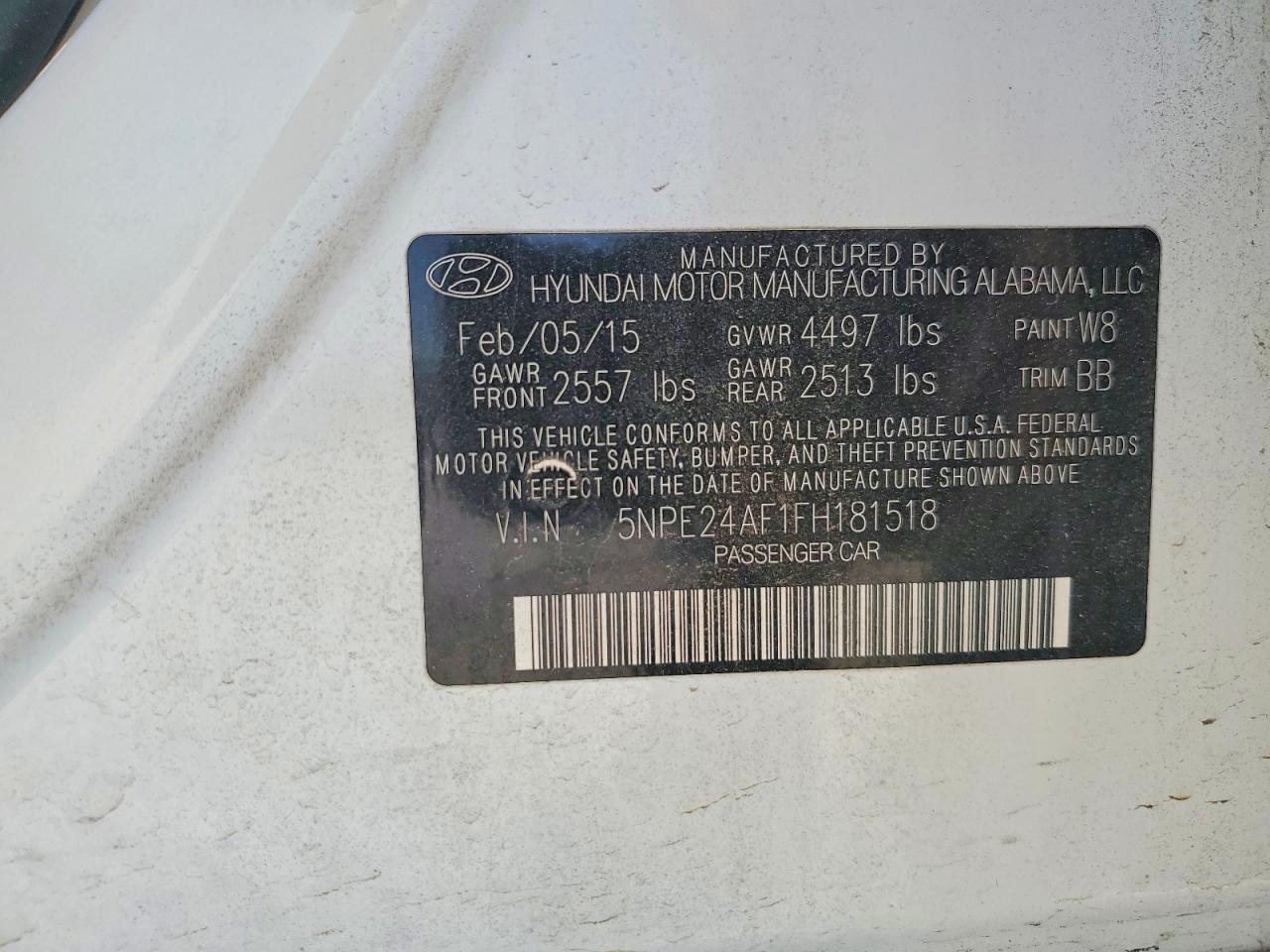 2015 HYUNDAI SONATA SE photo 23