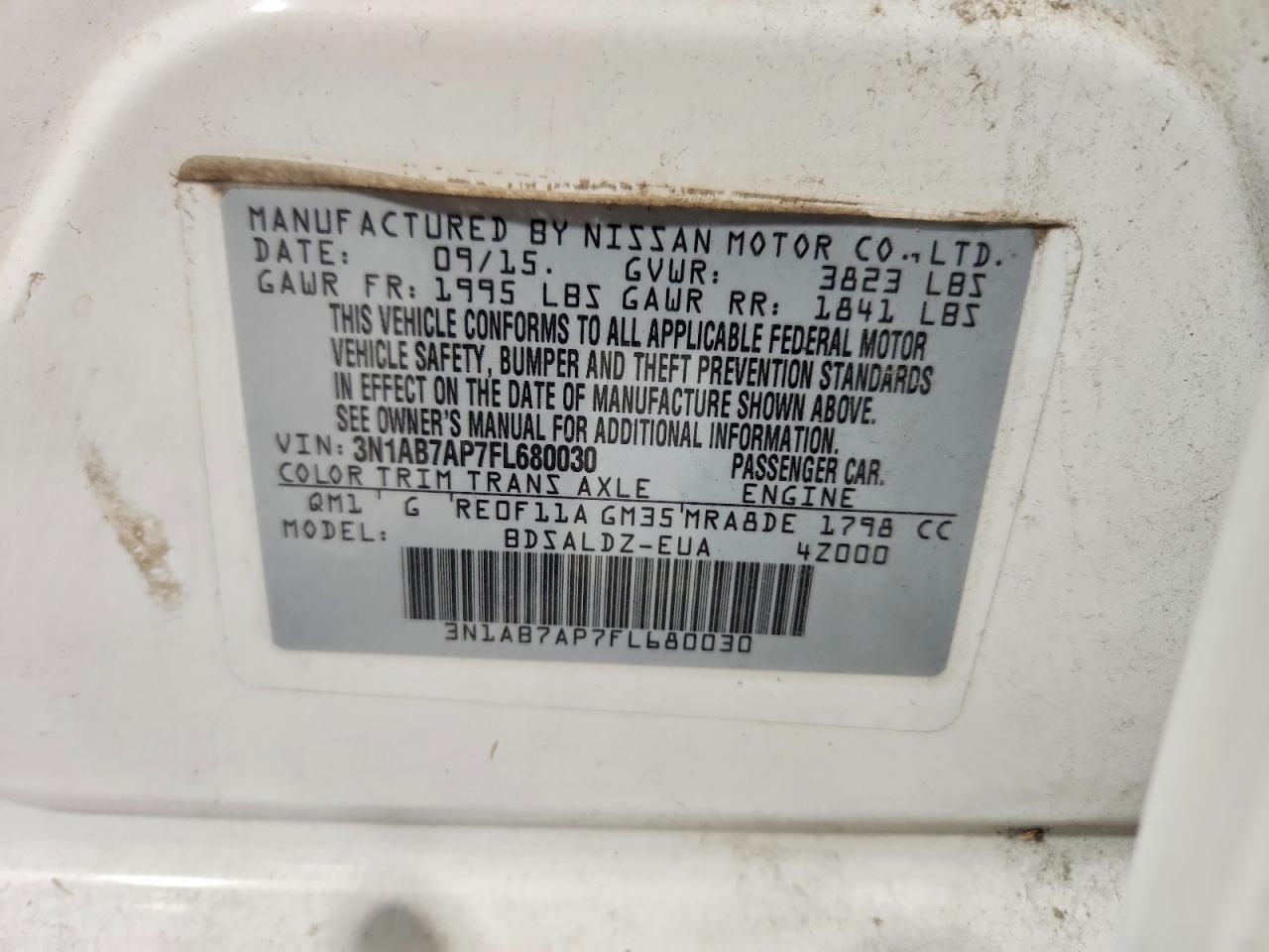 2015 NISSAN SENTRA SV photo 12
