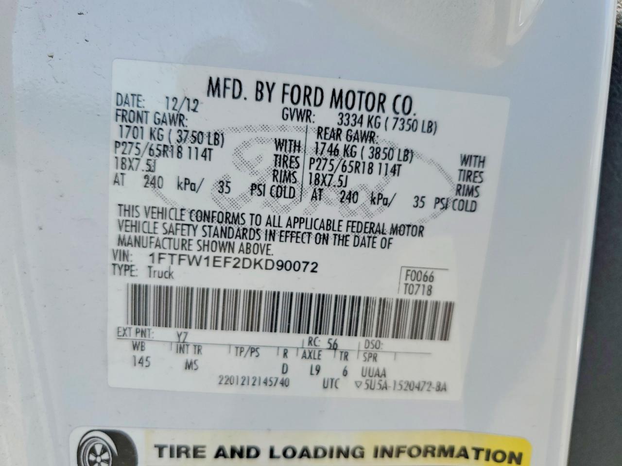 2013 FORD F150 SUPERCREW photo 12