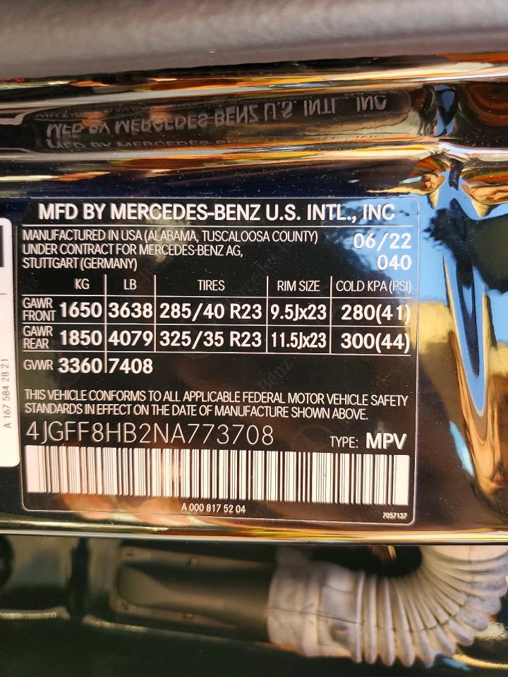 2022 MERCEDES-BENZ GLS MERCEDES-MAYBACH GLS600 4M photo 14