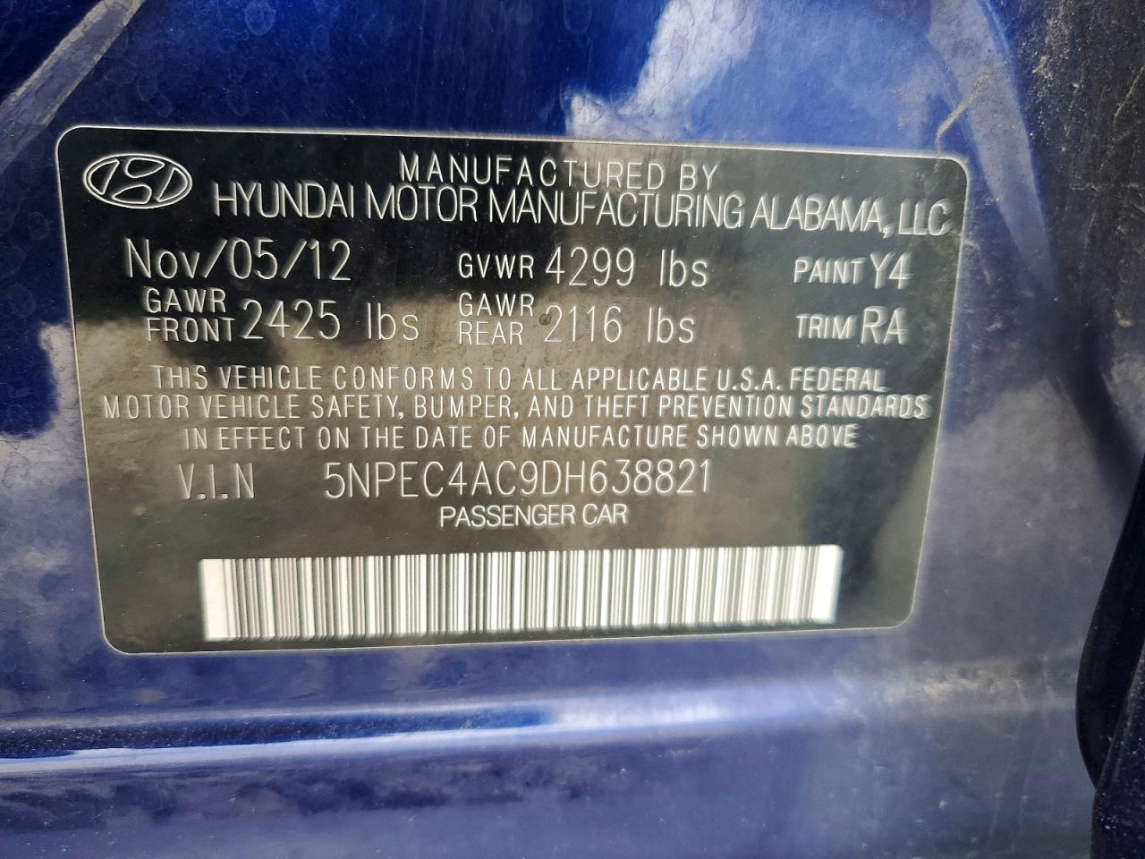 2013 HYUNDAI SONATA SE photo 13