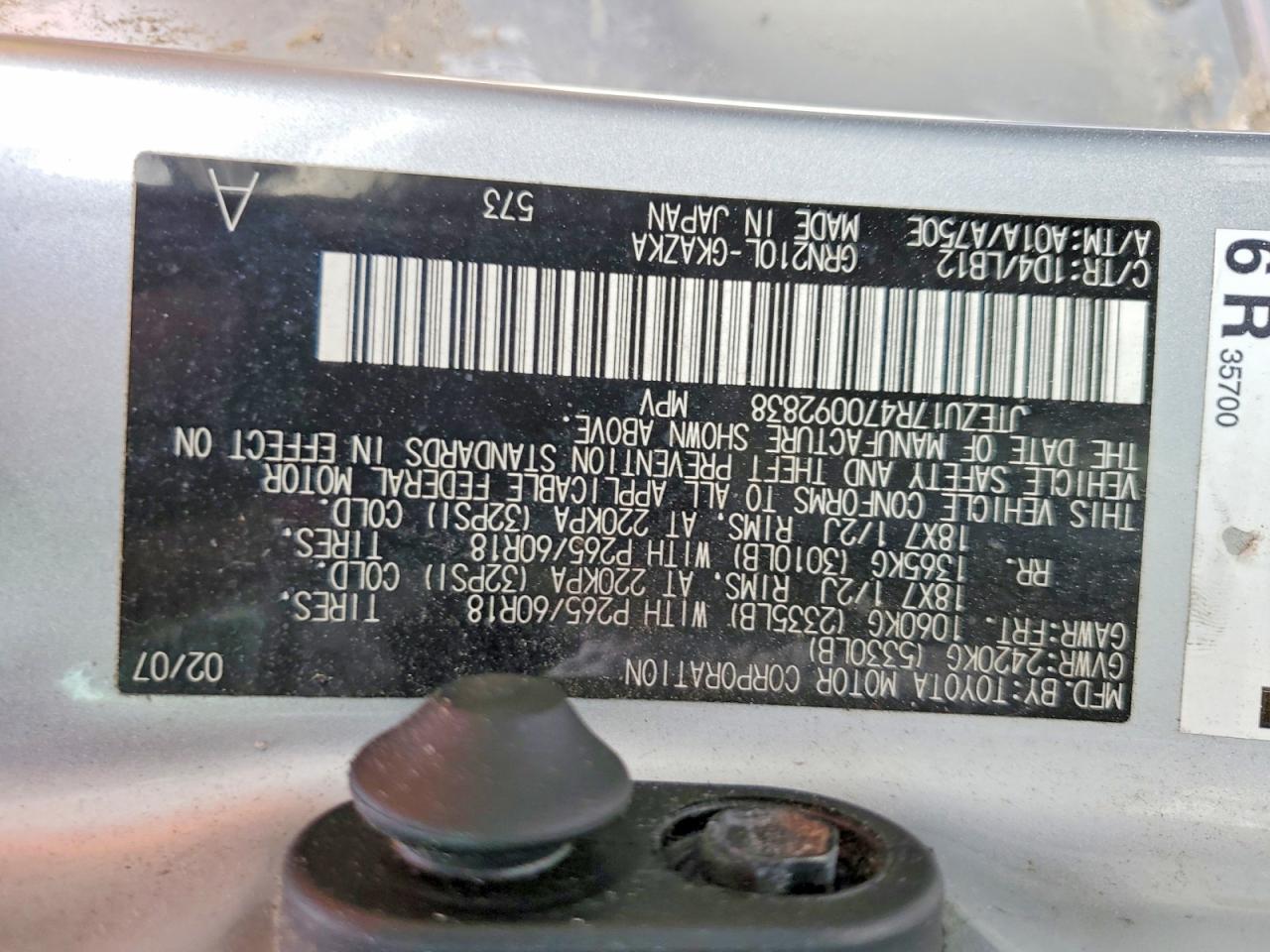 2007 TOYOTA 4RUNNER LIMITED photo 25