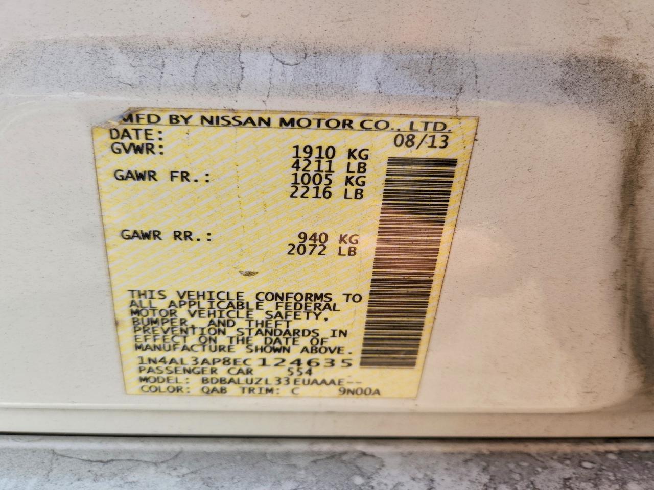 2014 NISSAN ALTIMA 2.5 SV photo 12
