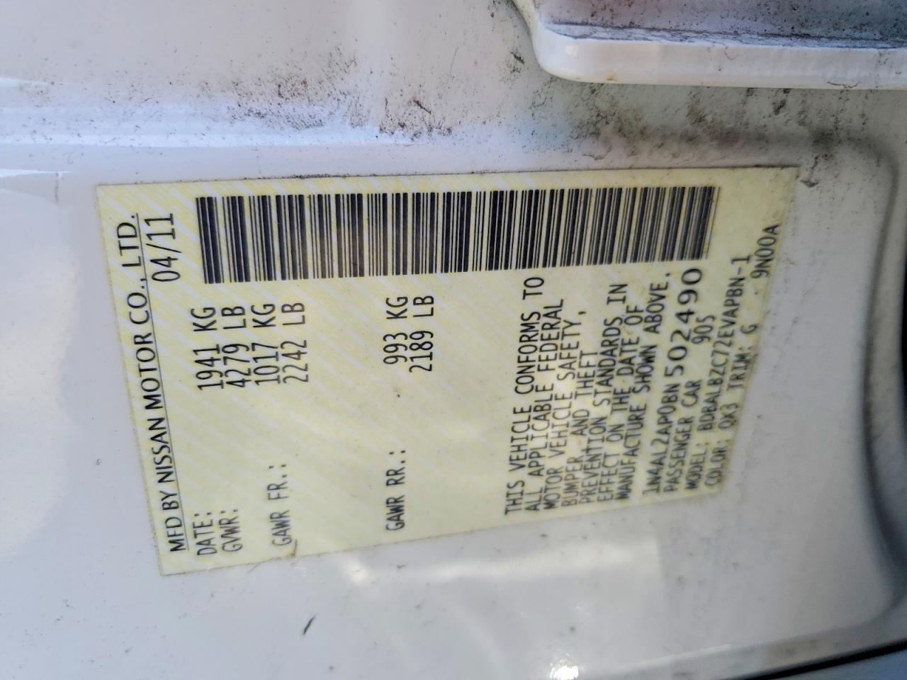 2011 NISSAN ALTIMA 2.5 photo 23