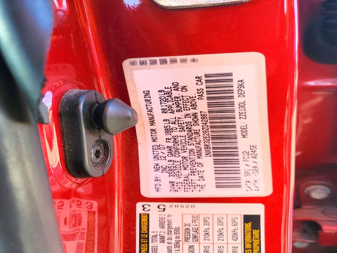 2008 TOYOTA COROLLA S photo 23
