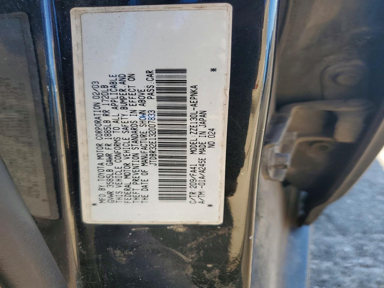 2003 TOYOTA COROLLA LE photo 12