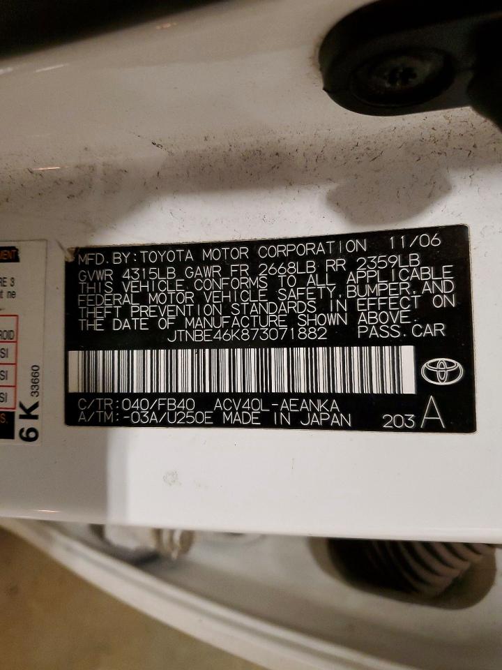 2007 TOYOTA CAMRY LE photo 12