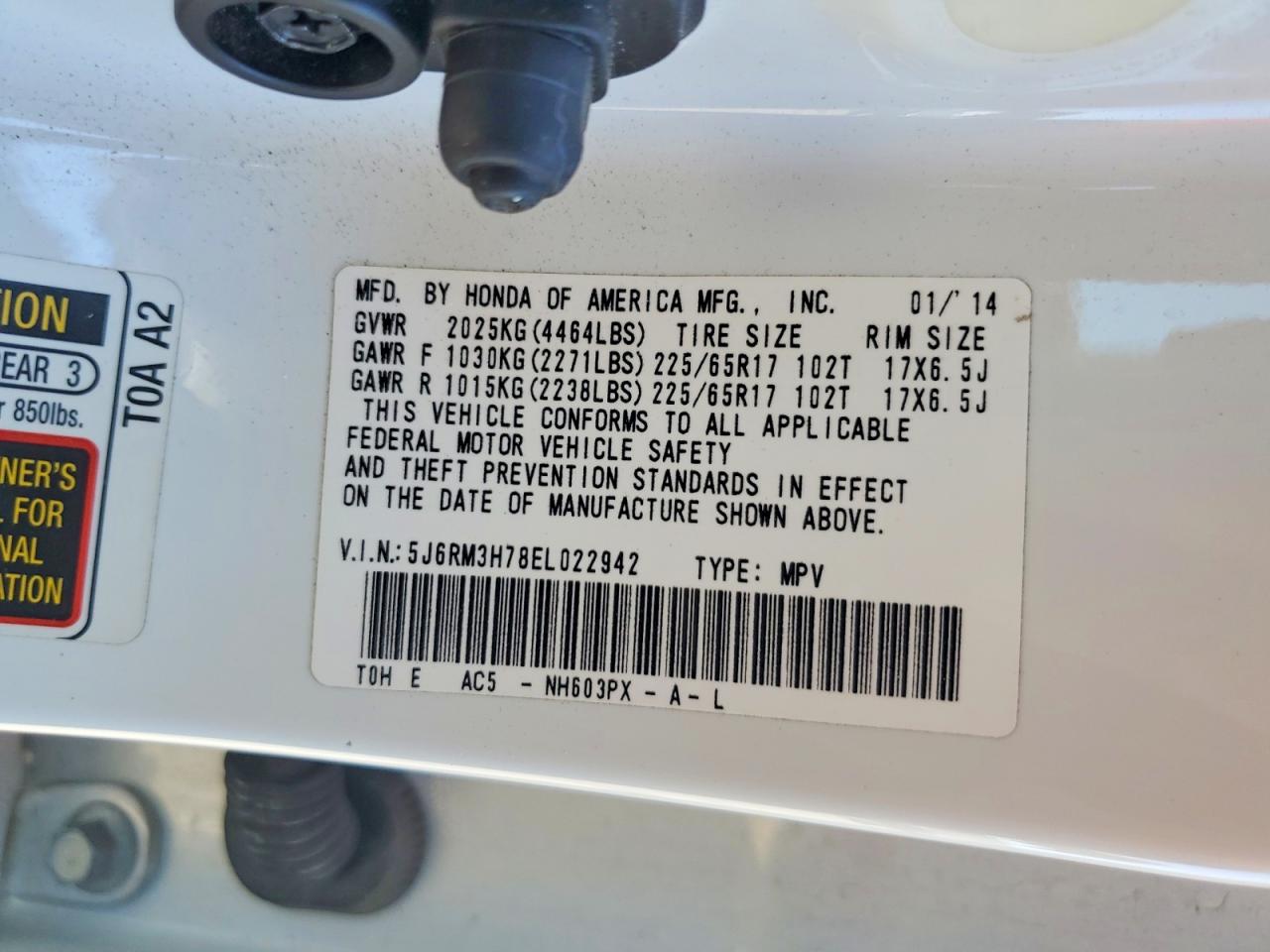 2014 HONDA CR-V EXL photo 37