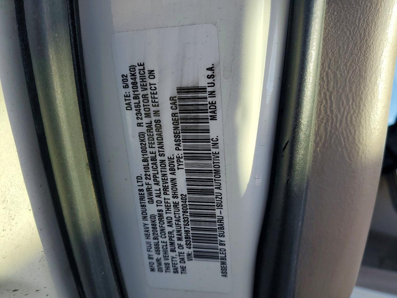 2003 SUBARU LEGACY OUTBACK AWP photo 12