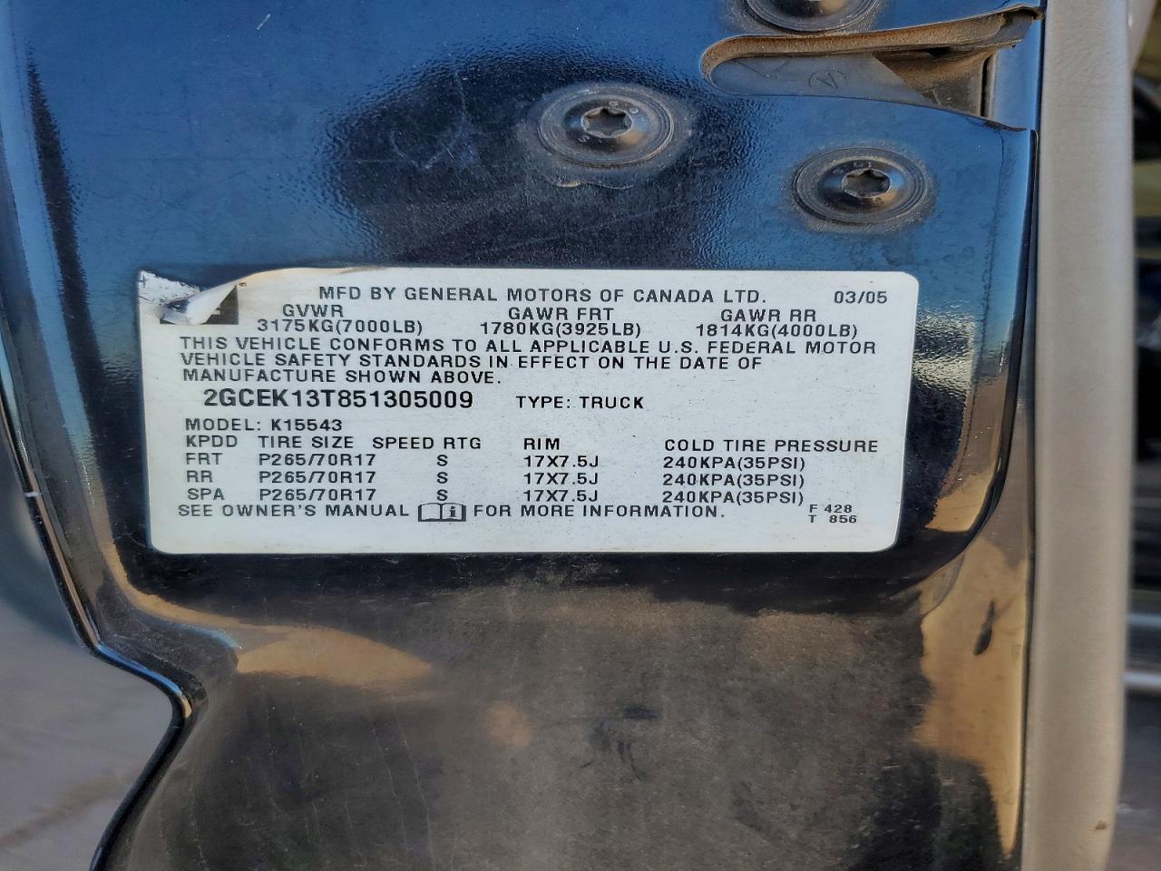 2005 CHEVROLET SILVERADO K1500 photo 23