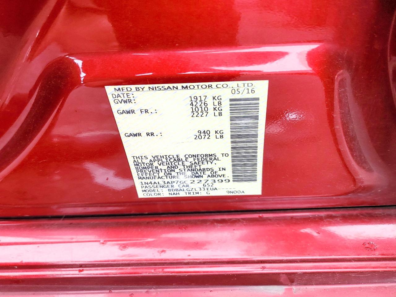 2016 NISSAN ALTIMA 2.5 S photo 12