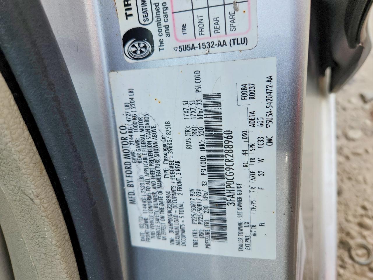 2012 FORD FUSION SEL photo 23
