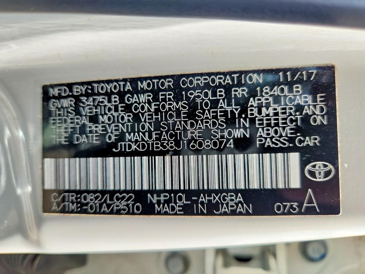 2018 TOYOTA PRIUS C FOUR photo 25
