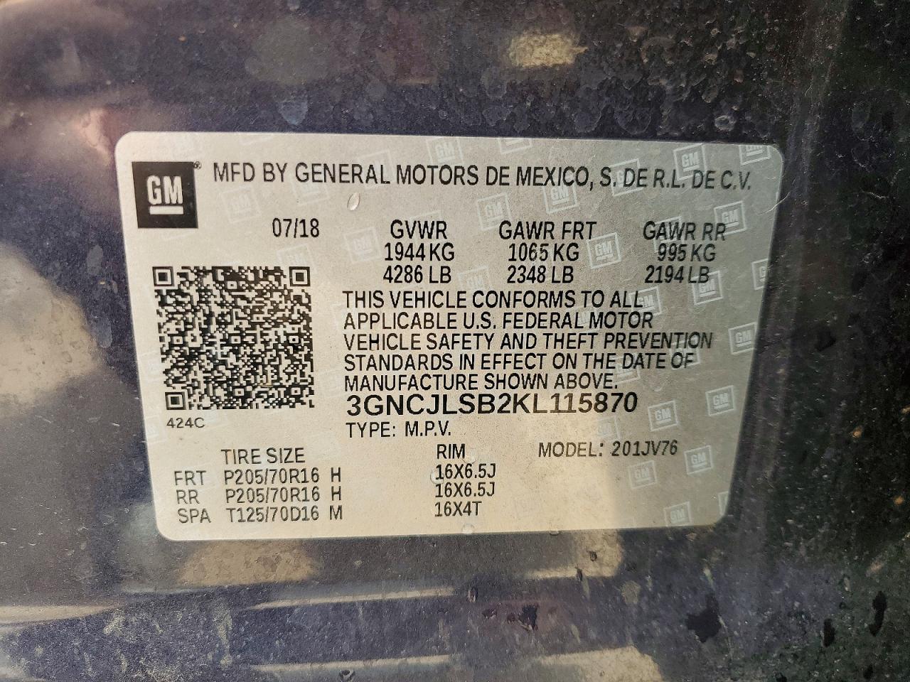 2019 CHEVROLET TRAX 1LT photo 13