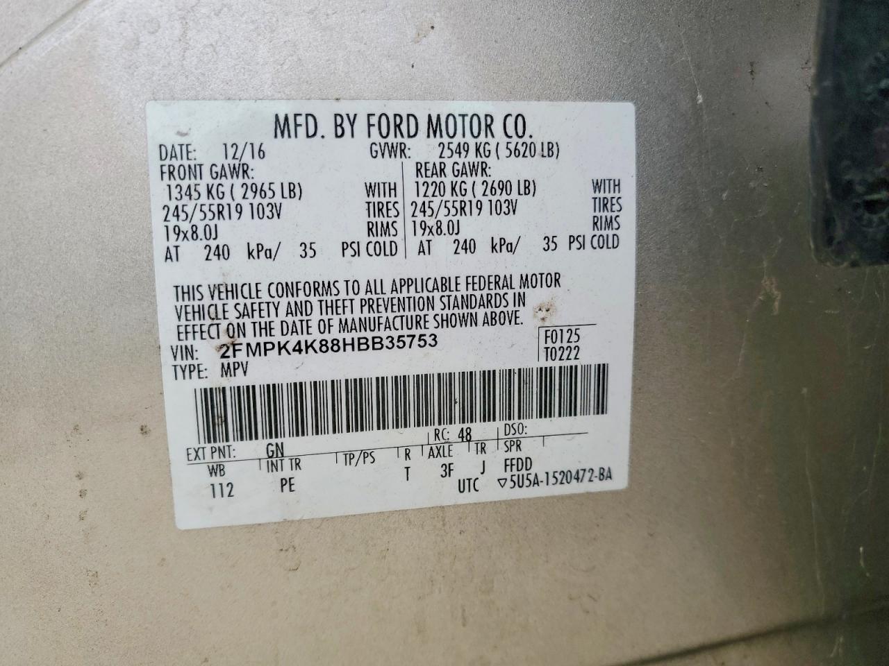 2017 FORD EDGE TITANIUM photo 13