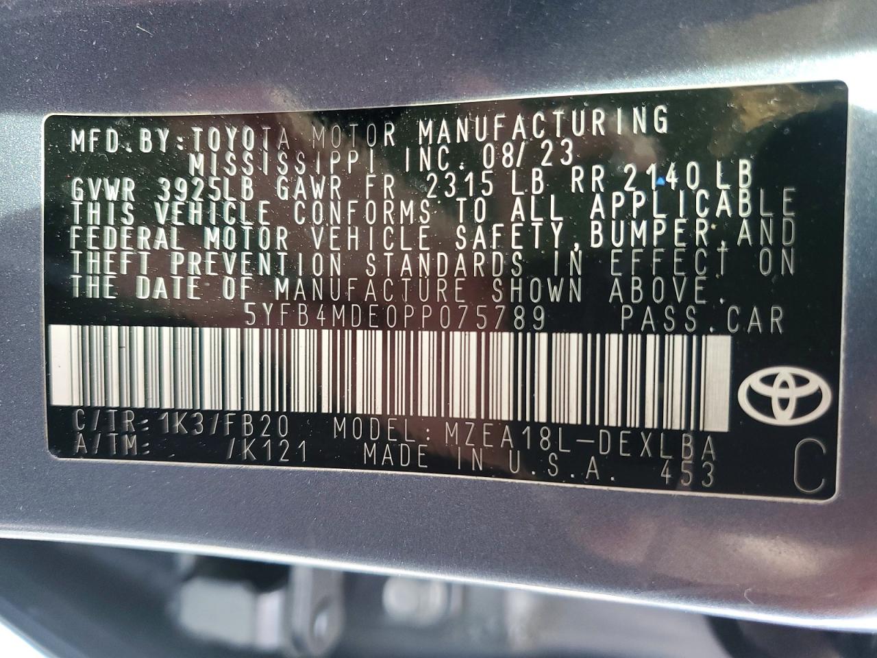 2023 TOYOTA COROLLA LE photo 25