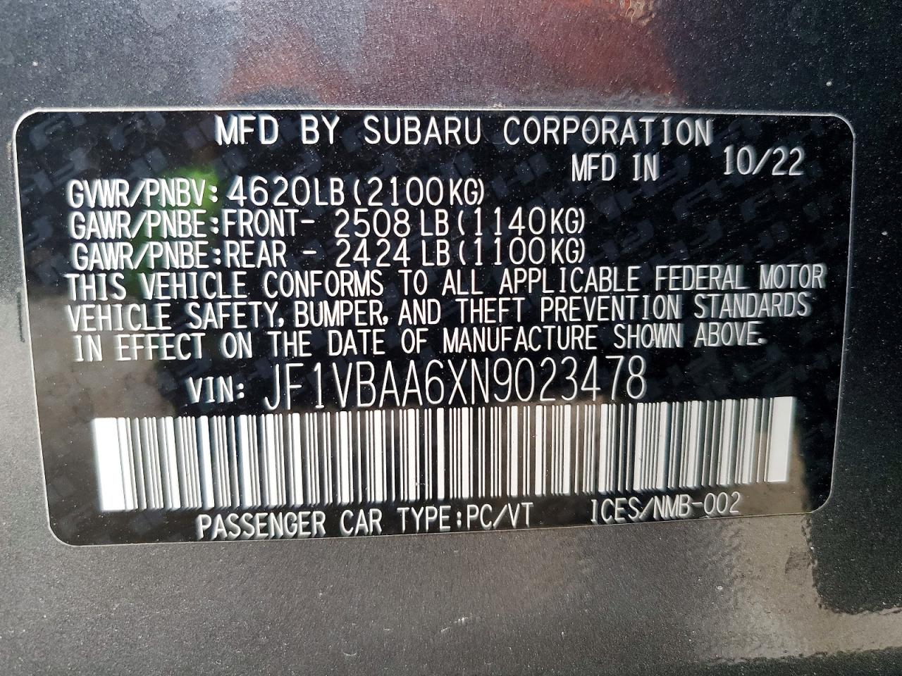 2022 SUBARU WRX photo 25
