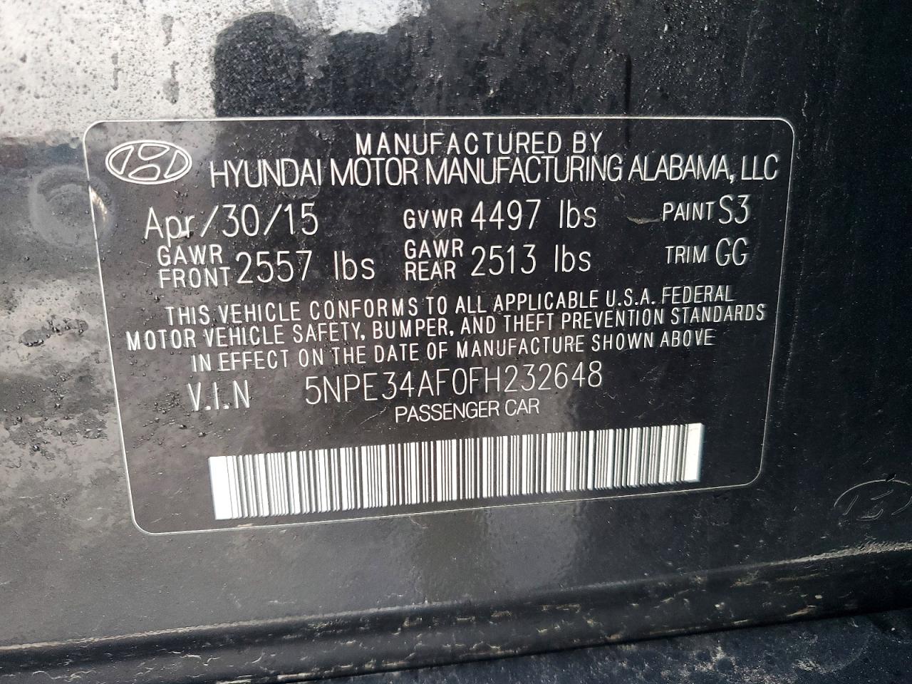 2015 HYUNDAI SONATA LIMITED photo 23