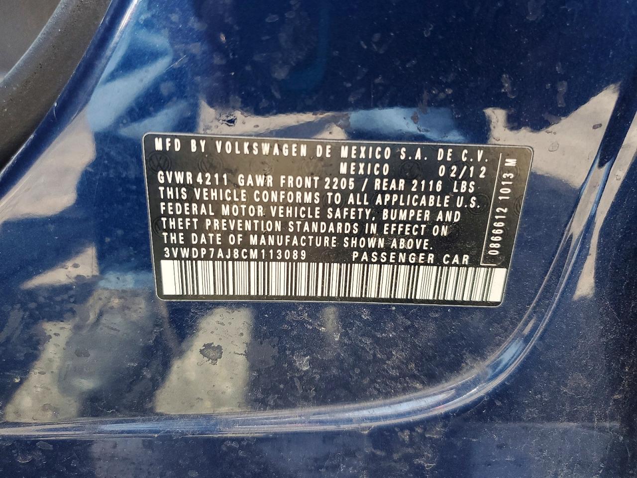 2012 VOLKSWAGEN JETTA SE photo 12