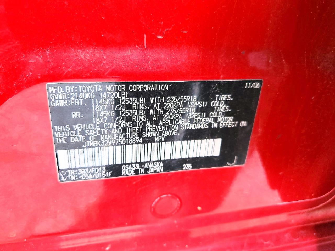 2007 TOYOTA RAV4 SPORT photo 37