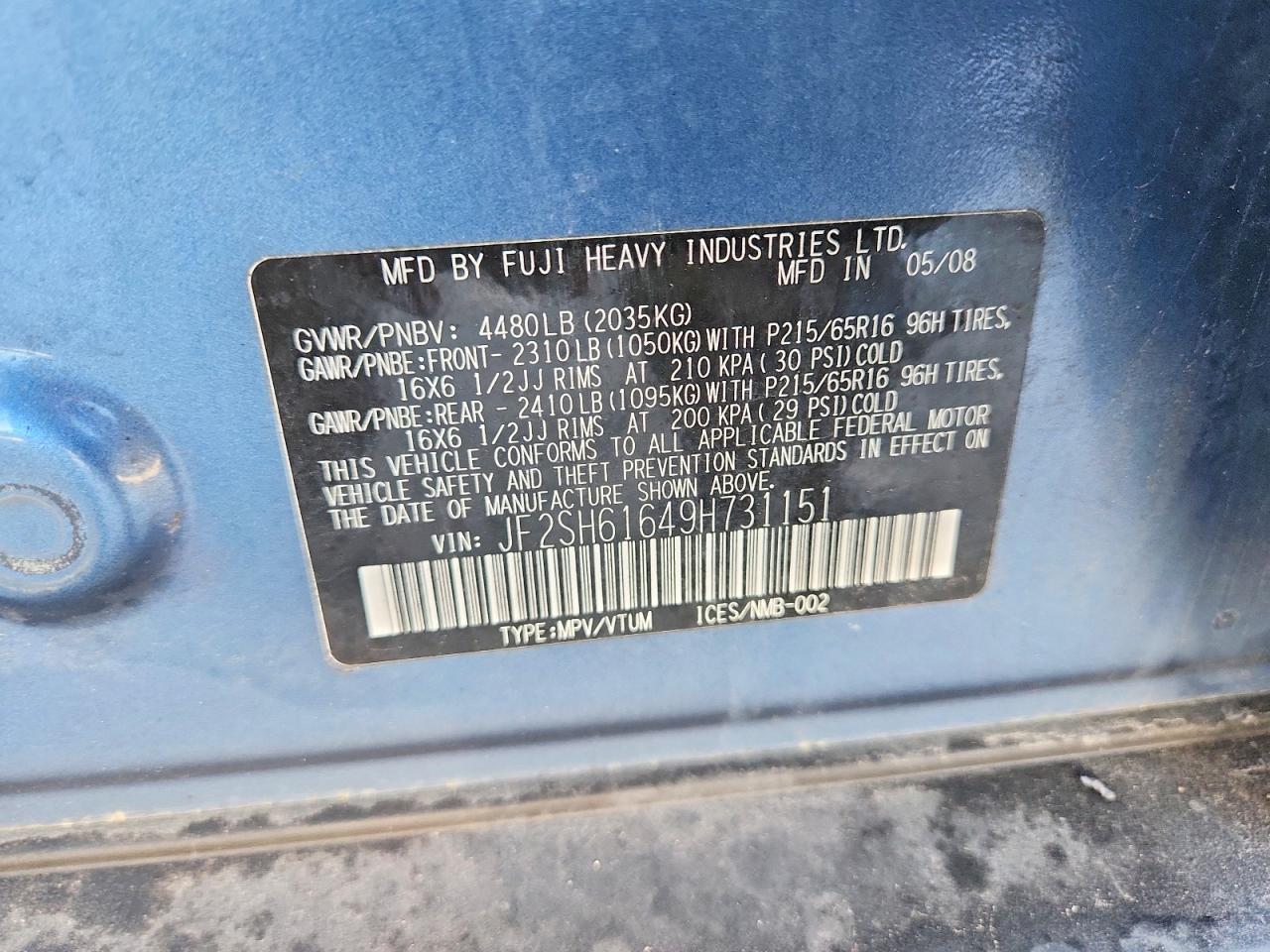 2009 SUBARU FORESTER 2.5X photo 23