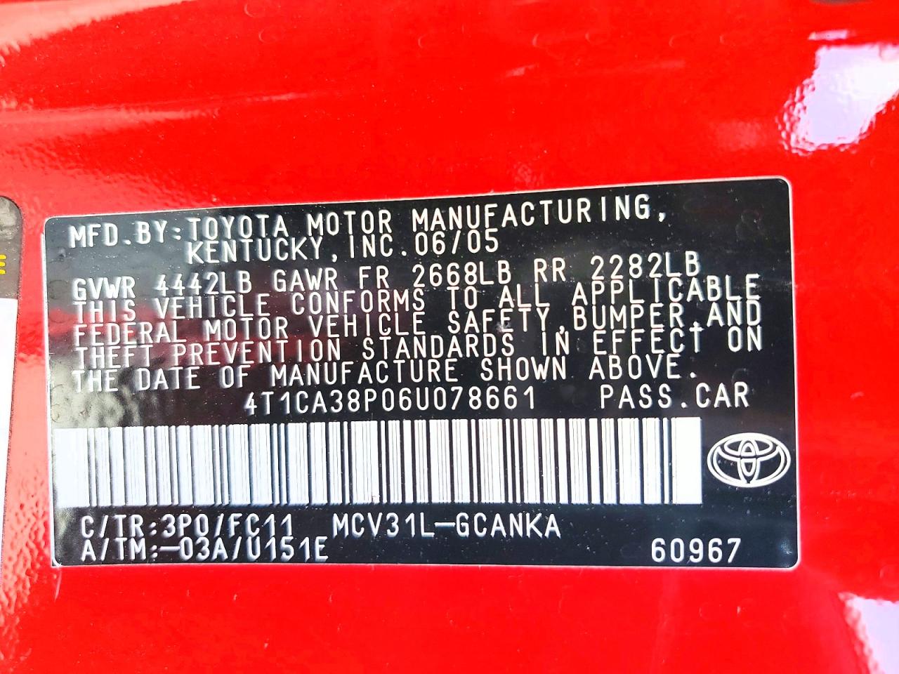 2006 TOYOTA CAMRY SOLARA SE SPORT V6 photo 23