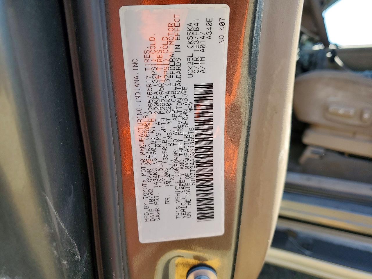 2003 TOYOTA SEQUOIA SR5 photo 37