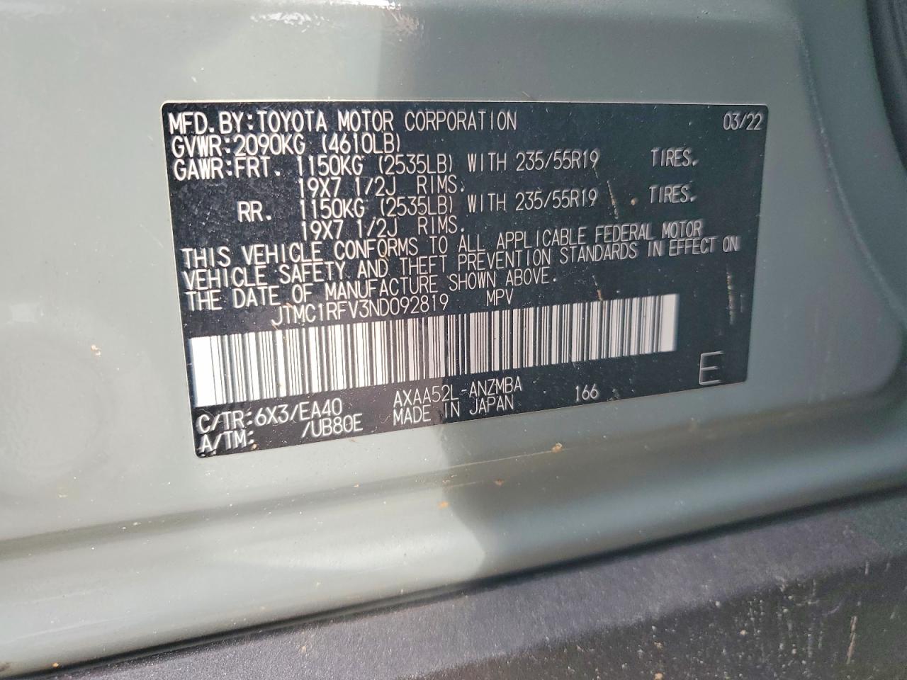 2022 TOYOTA RAV4 XLE PREMIUM photo 25