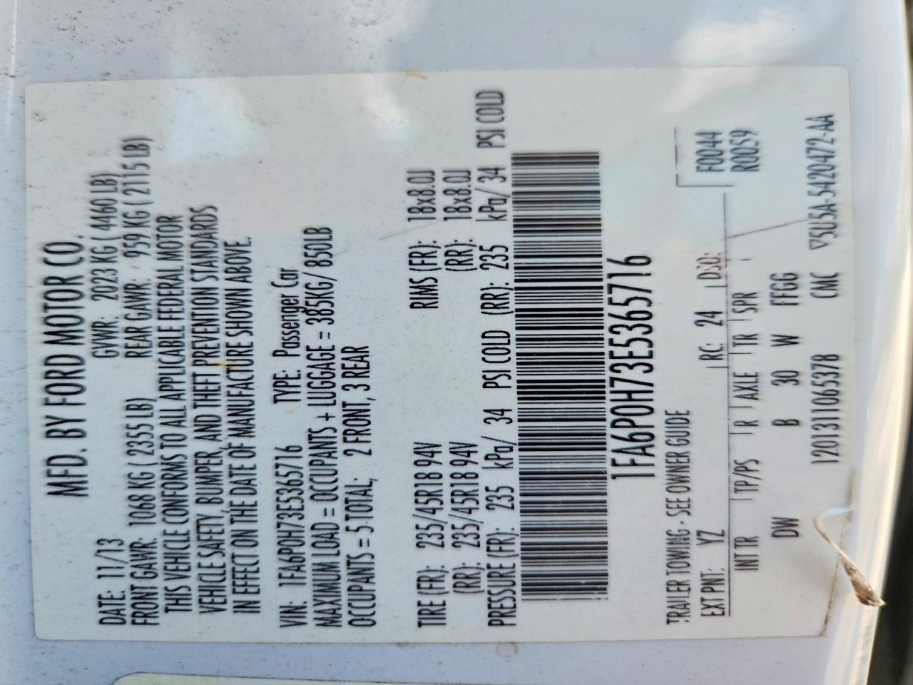 2014 FORD FUSION SE photo 25
