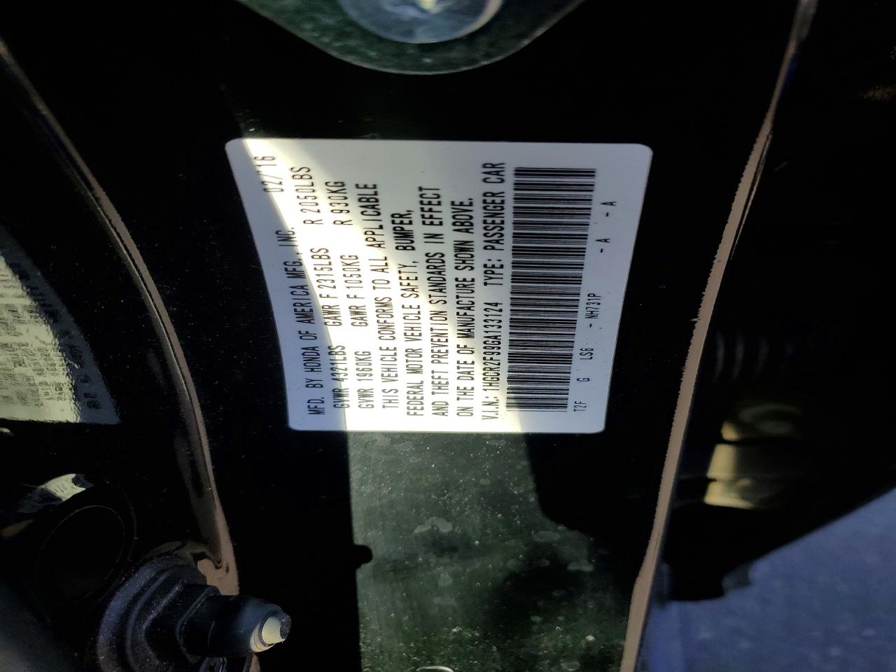 2016 HONDA ACCORD EXL photo 12