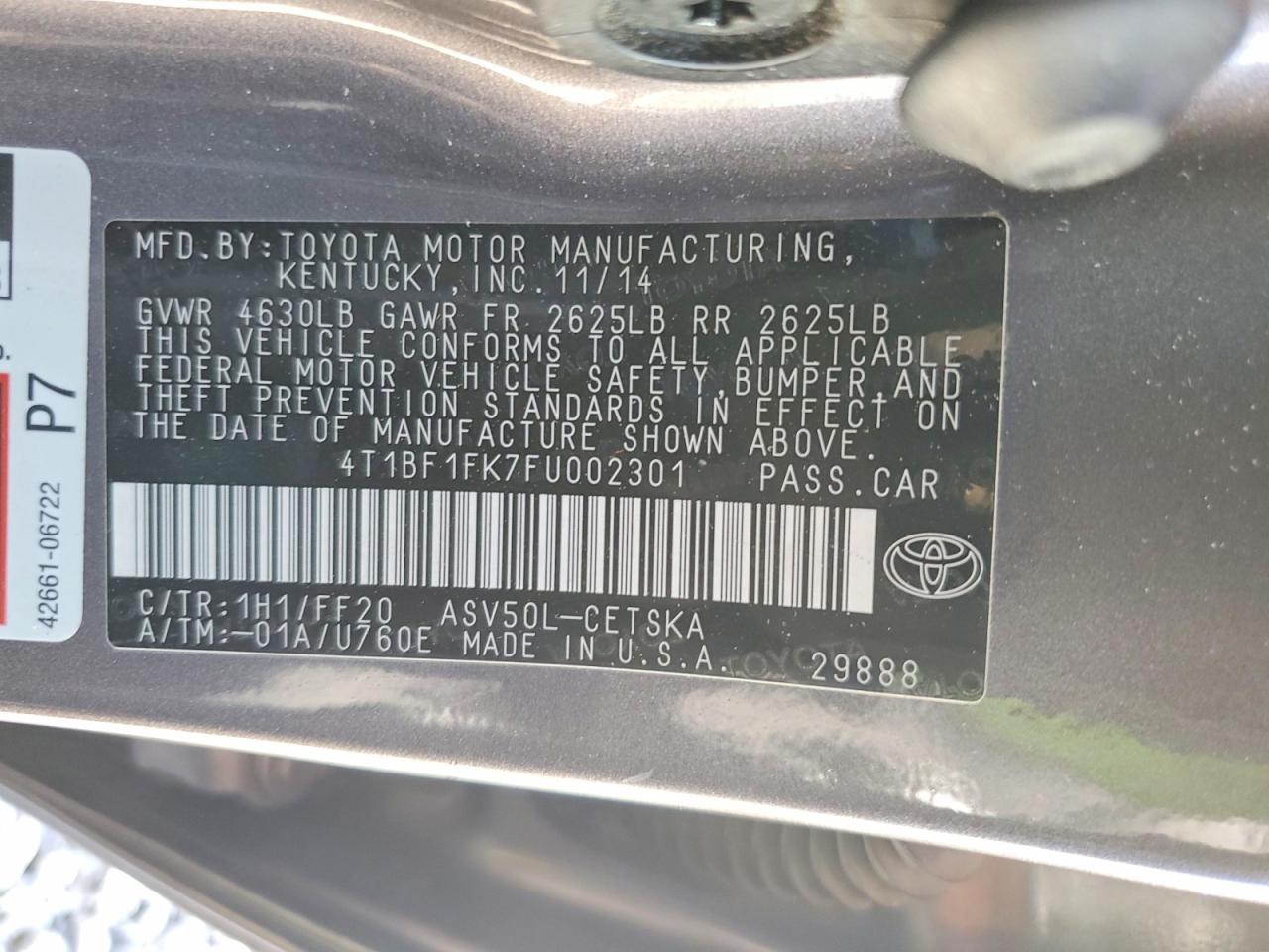 2015 TOYOTA CAMRY SE photo 34