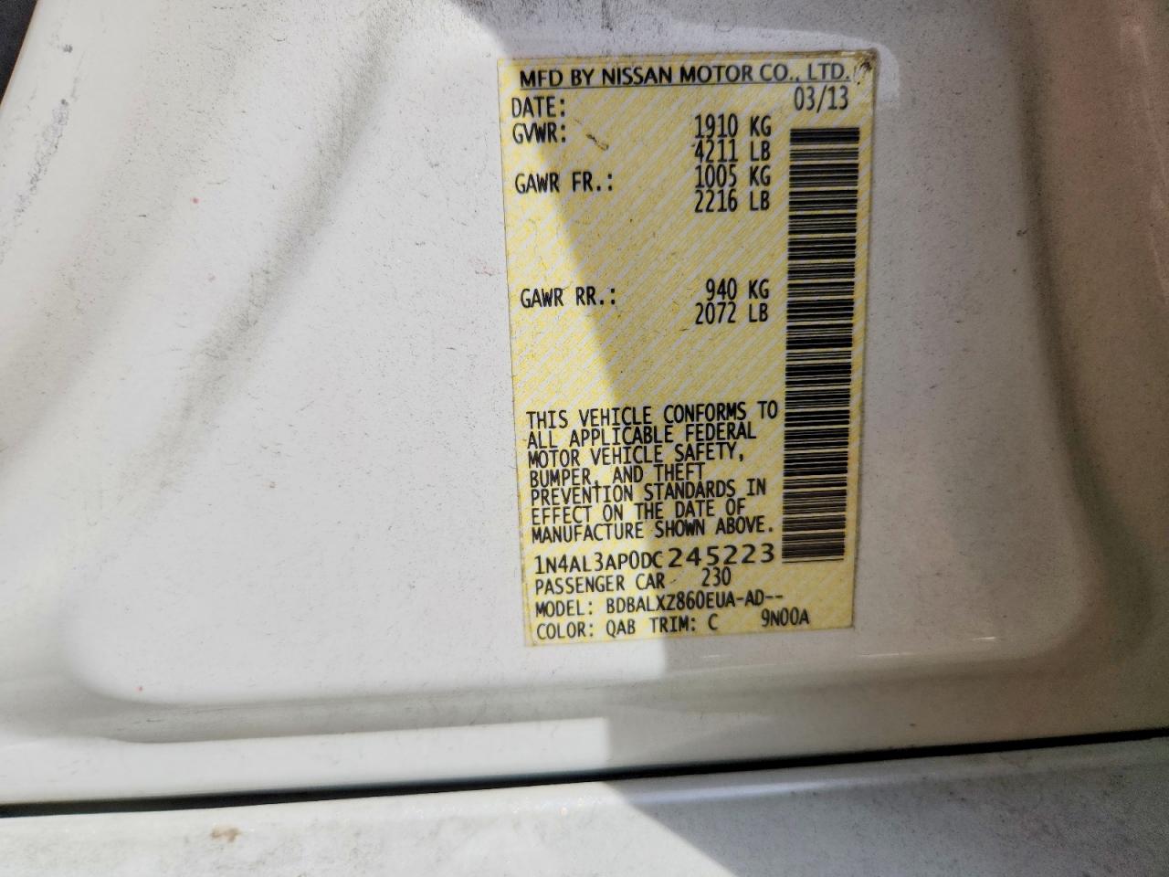 2013 NISSAN ALTIMA 2.5 photo 13
