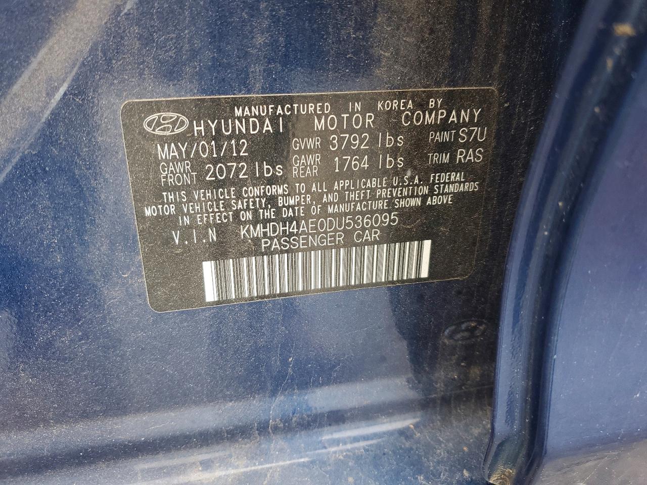 2013 HYUNDAI ELANTRA GLS photo 23