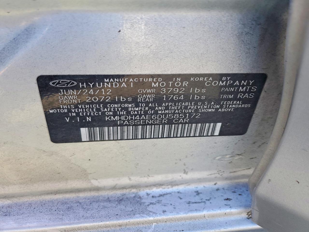 2013 HYUNDAI ELANTRA GLS photo 23