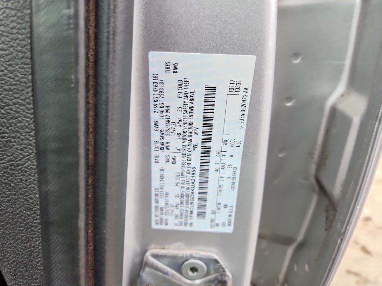 2019 FORD ESCAPE SE photo 13