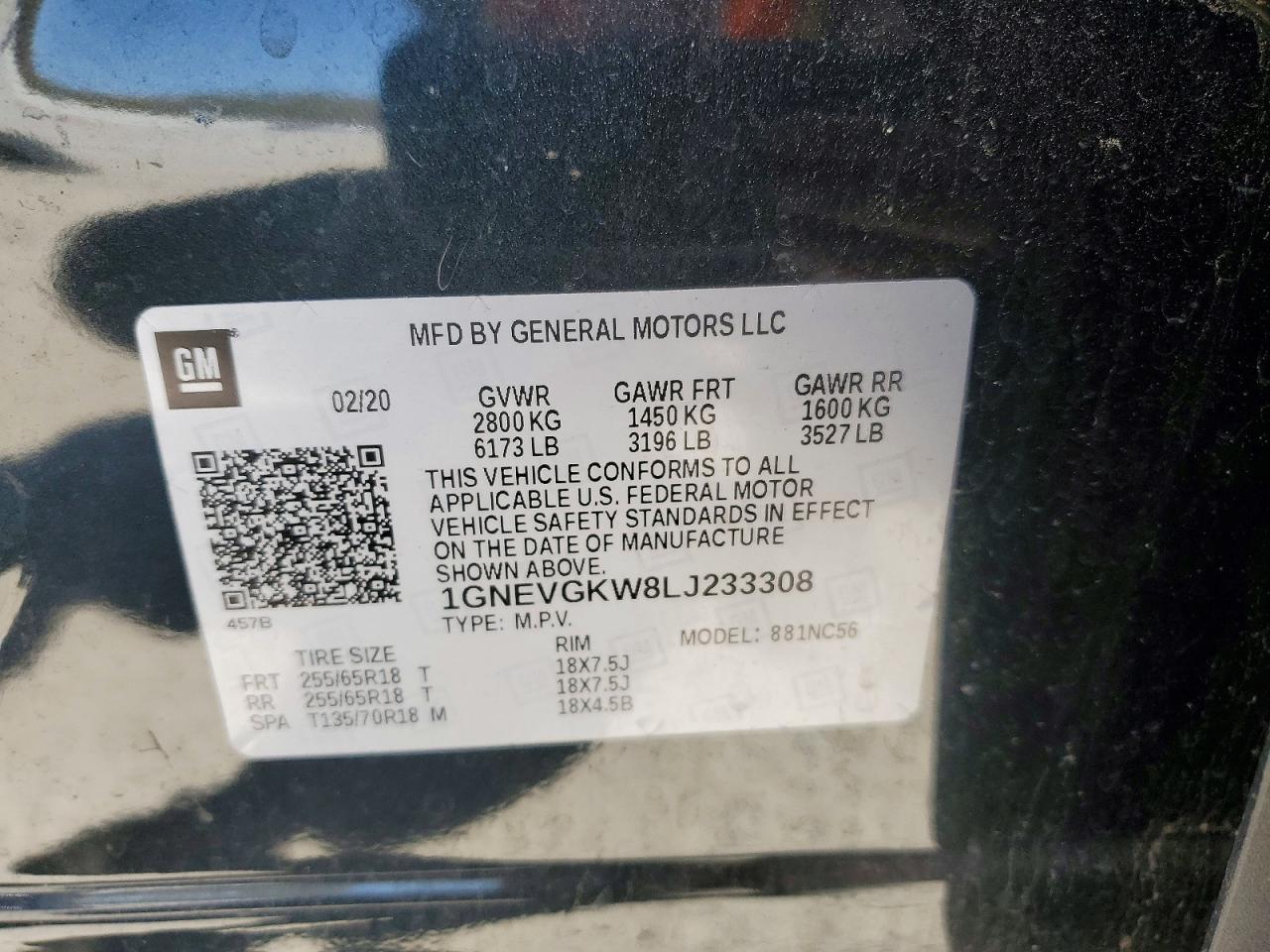 2020 CHEVROLET TRAVERSE LT photo 13