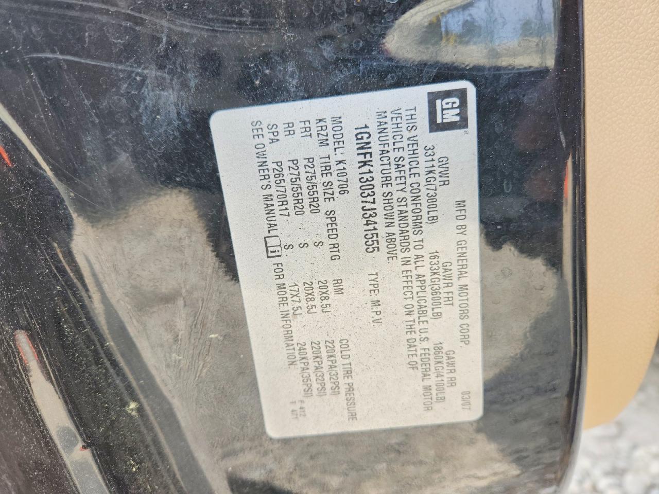 2007 CHEVROLET TAHOE K1500 photo 13