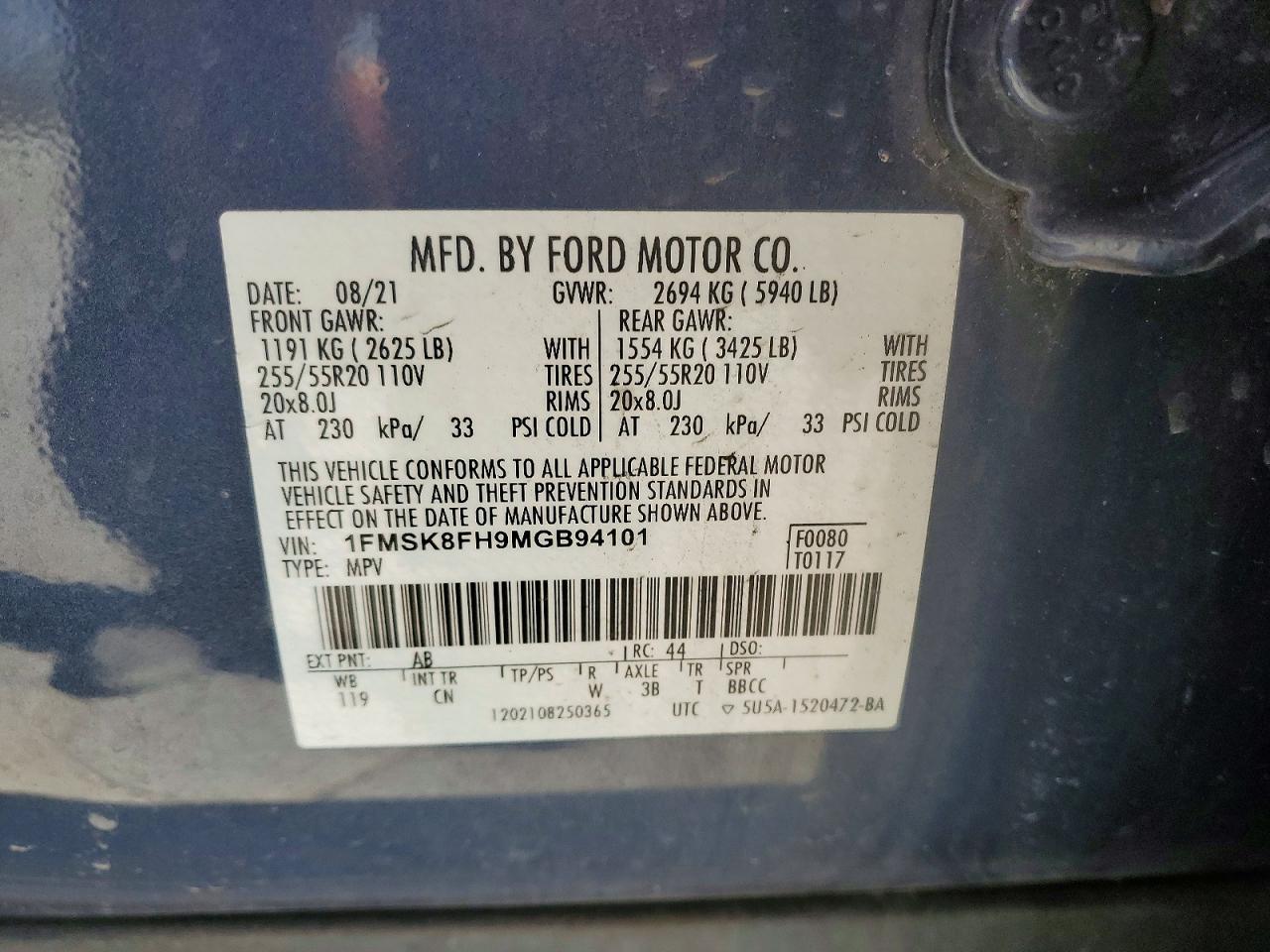 2021 FORD EXPLORER LIMITED photo 13