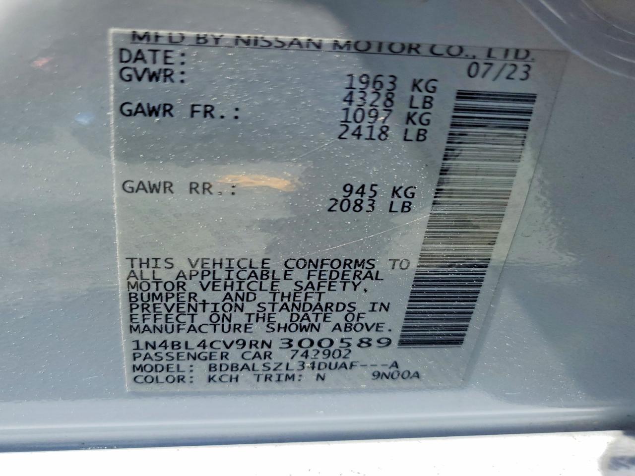 2024 NISSAN ALTIMA 2.5 SR photo 12