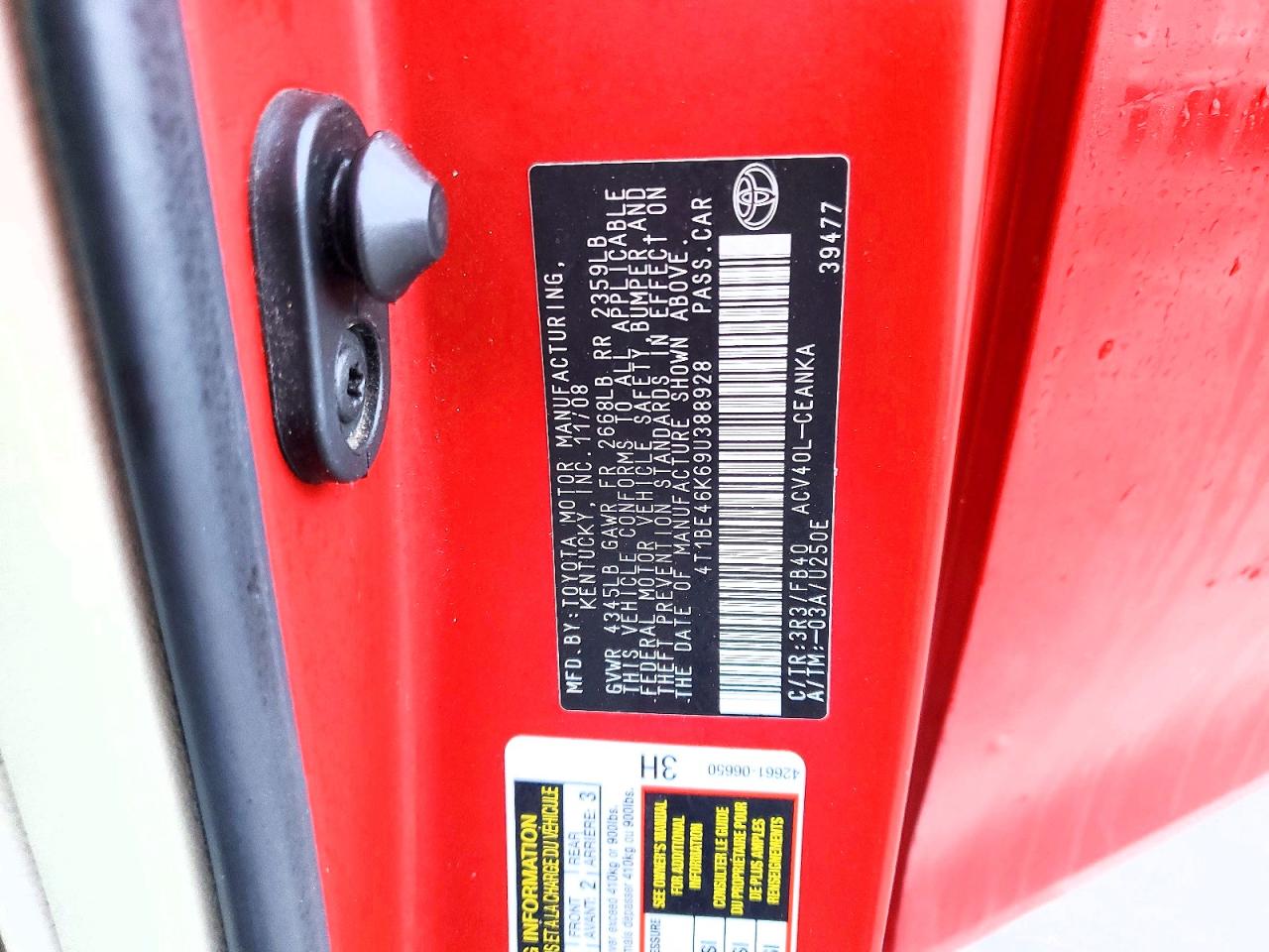 2009 TOYOTA CAMRY LE photo 12