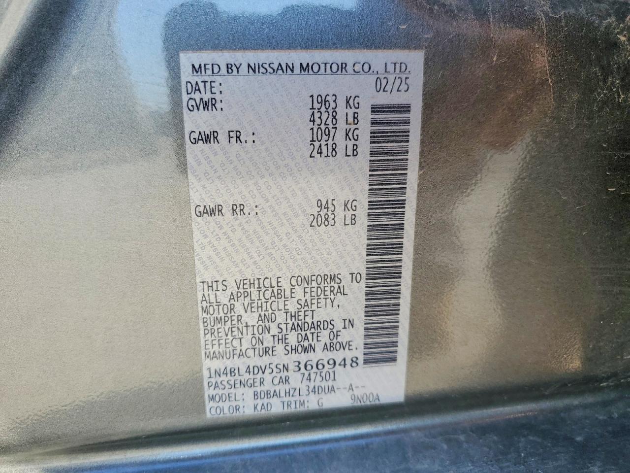 2025 NISSAN ALTIMA 2.5 SV photo 23