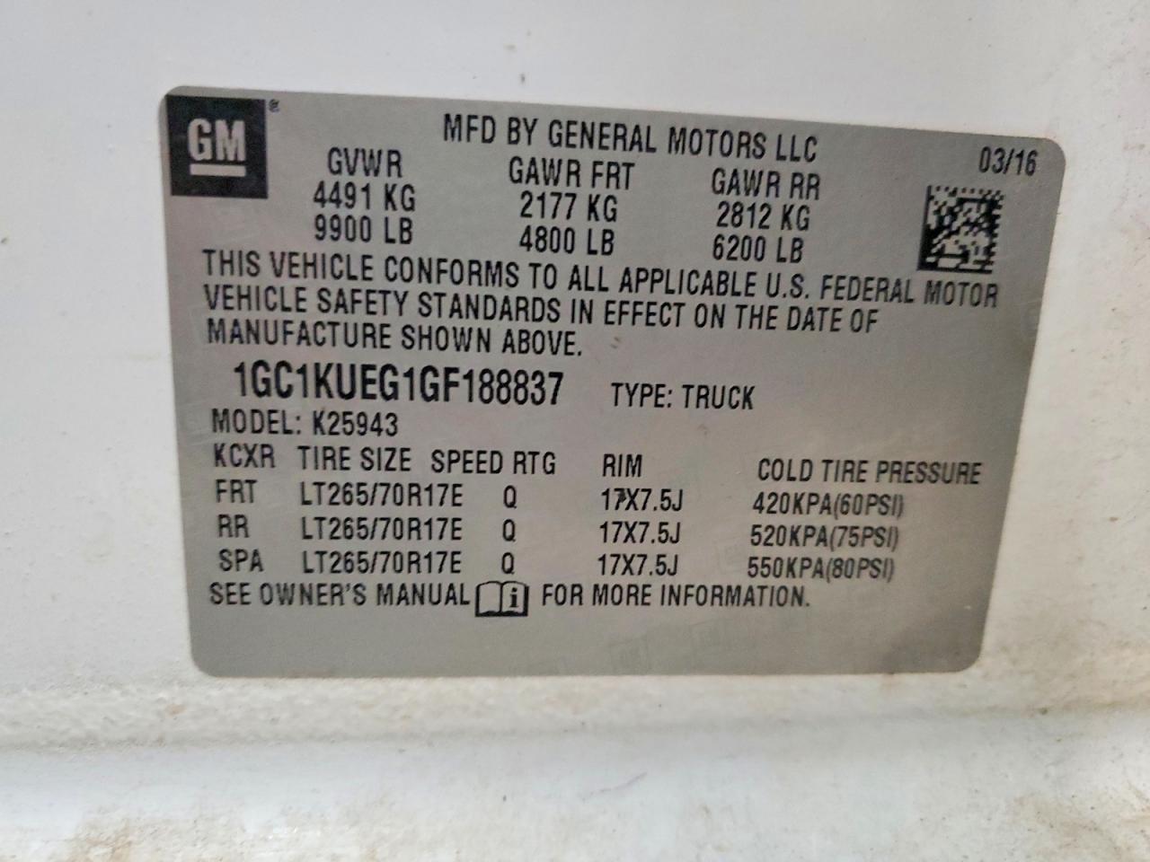2016 CHEVROLET SILVERADO K2500 HEAVY DUTY photo 12