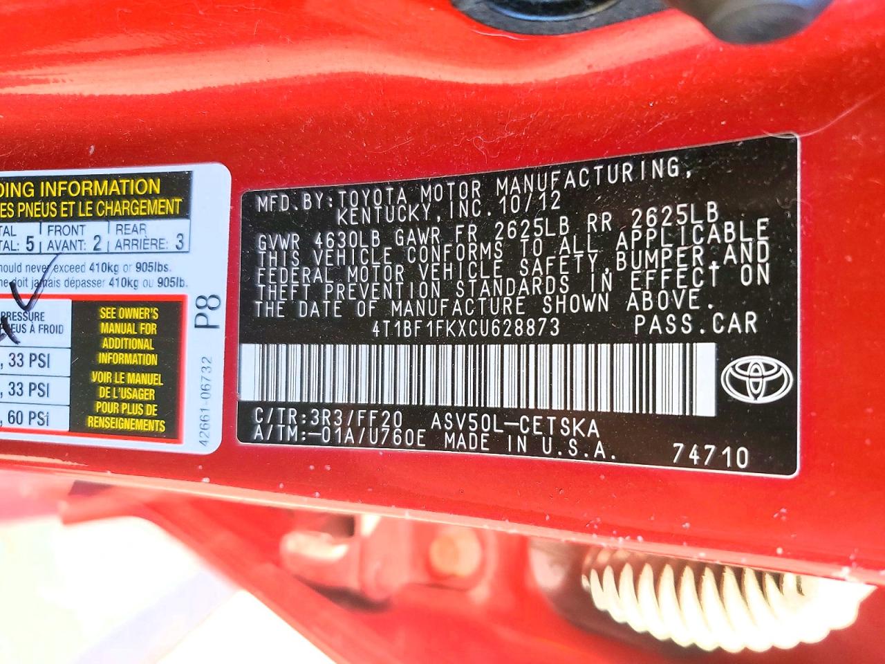 2012 TOYOTA CAMRY SE SPORT LIMITED EDITION photo 23