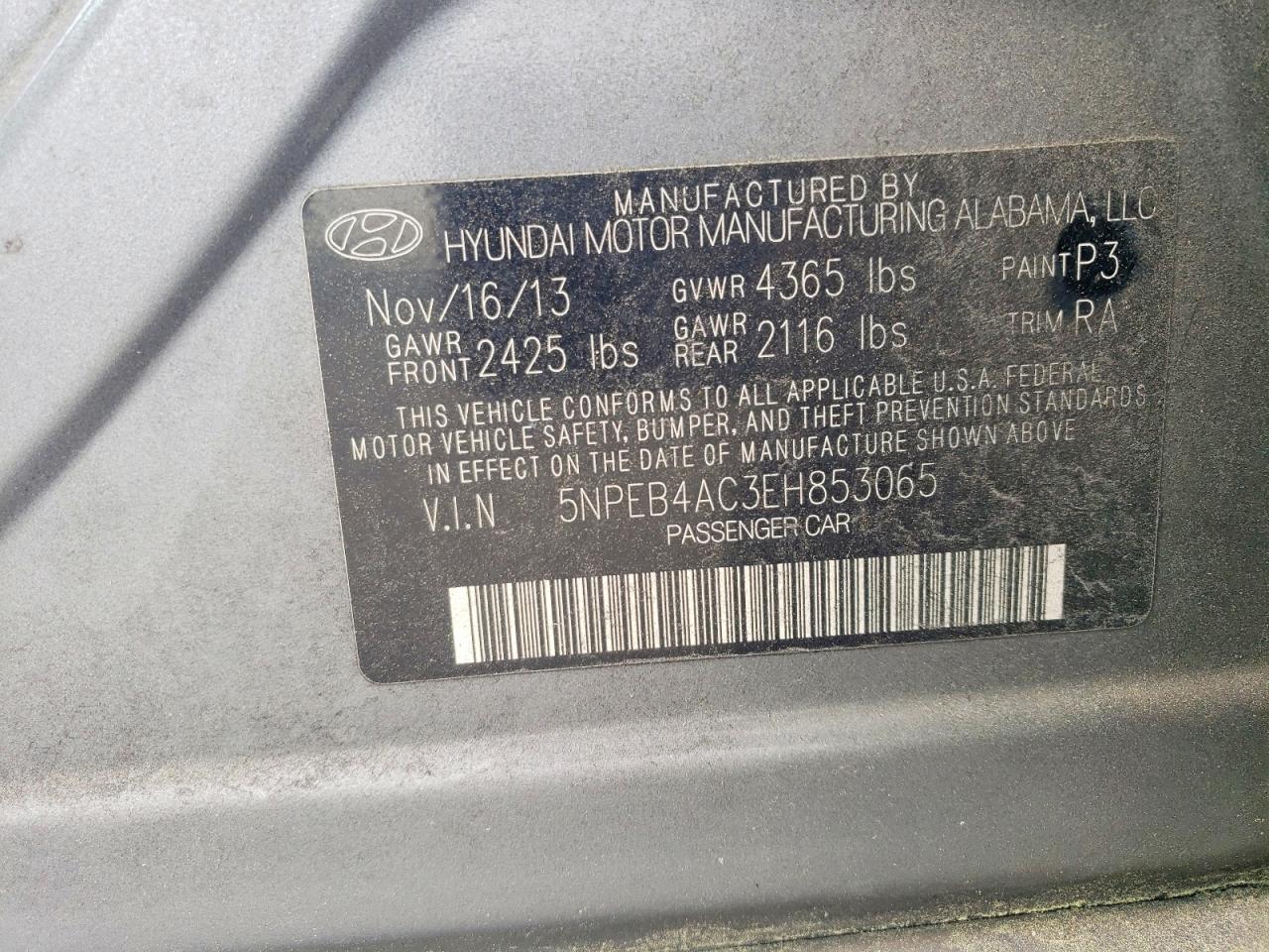 2014 HYUNDAI SONATA GLS photo 12