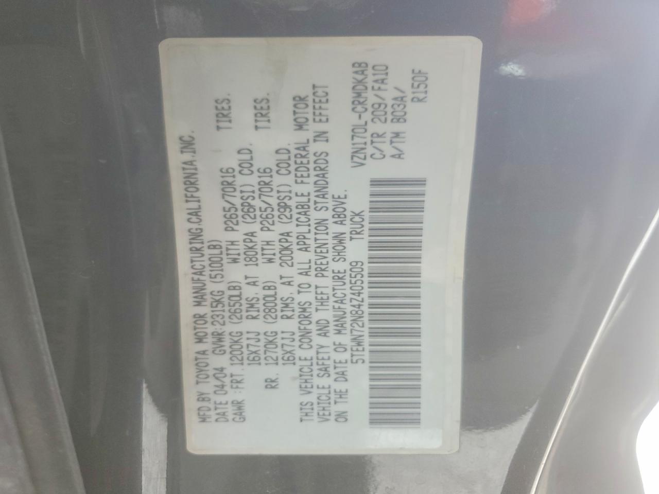 2004 TOYOTA TACOMA V6 photo 34