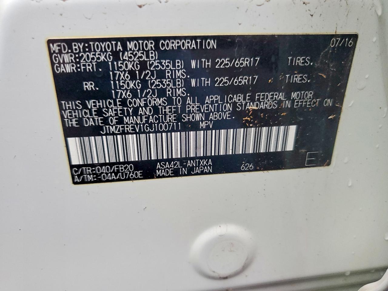 2016 TOYOTA RAV4 LE photo 13